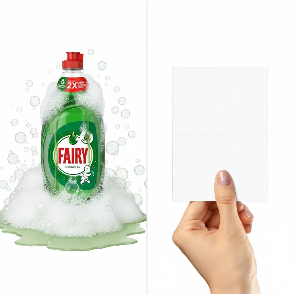 Side-by-side comparison of conventional bottle vs Dip sheet